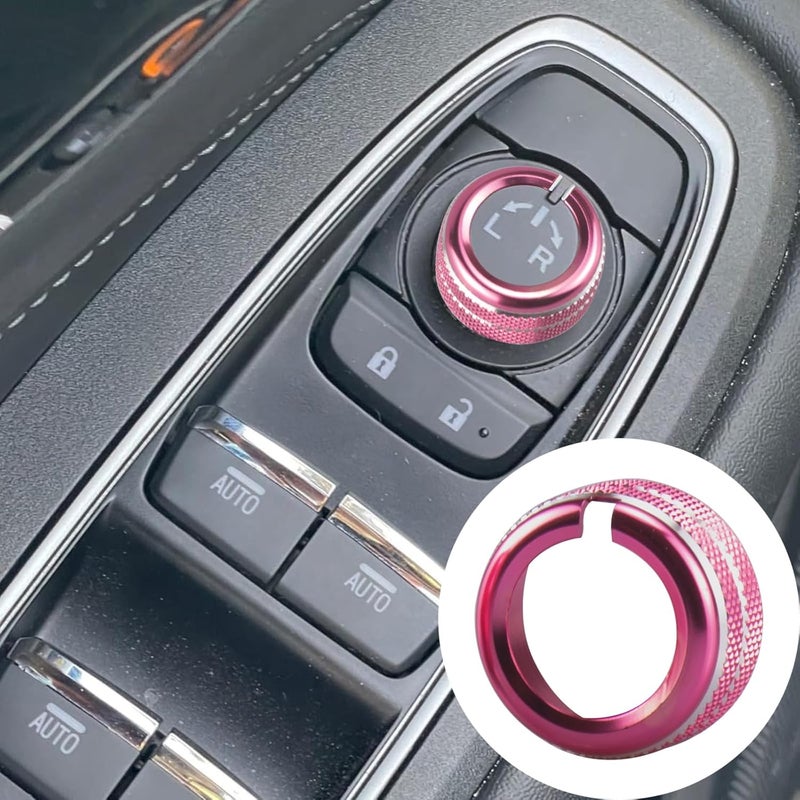 HDUFC 5pcs for Subaru Crosstrek/Impreza 2024 2025, Forester 2025, Legacy Outback 2020-2025, WRX, Ascent Volume Adjustment Knob, Mirror Knob Cover, Start Button Cover/Ring (Pink) - Image 3